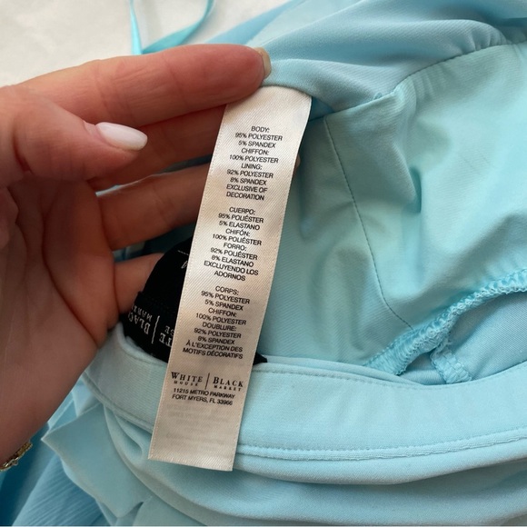 WHBM Genius Chiffon Convertible Caspian Gown SZ 4 Blue Maxi Dress - Picture 13 of 16